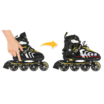 Zestaw 4w1 Rolki Wrotki Łyżwy dla dzieci Rozmiar 34-38 Żółty